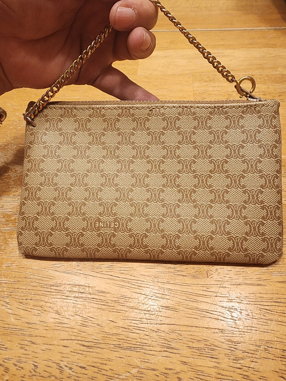 vintage Celine Macadam Chain Pouchette